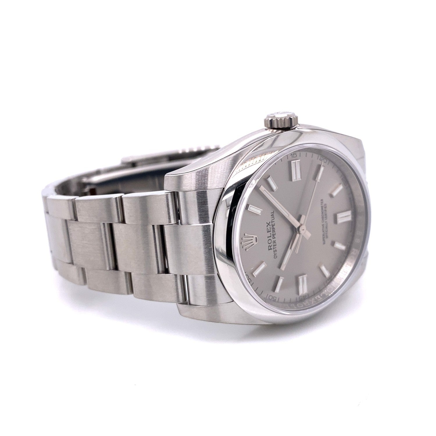 Rolex Oyster Perpetual 36mm Grey Dial 116000 QYW719 - Beverly Hills Watch Company