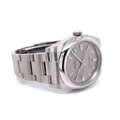 Rolex Oyster Perpetual 36mm Grey Dial 116000 QYW719 - Beverly Hills Watch Company