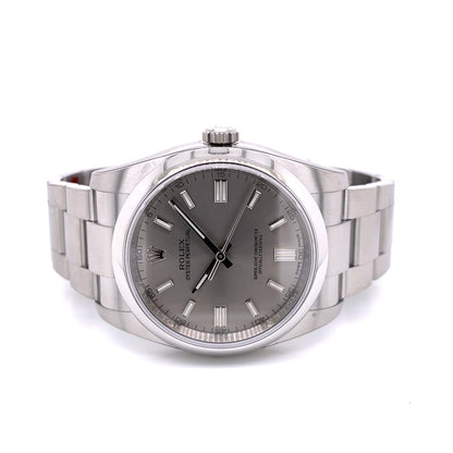 Rolex Oyster Perpetual 36mm Grey Dial 116000 QYW719 - Beverly Hills Watch Company