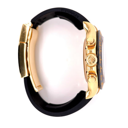 Rolex Daytona Yellow Gold Oysterflex Black Paul Newman Dial 116518LN - Beverly Hills Watch Company