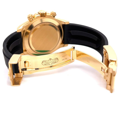 Rolex Daytona Yellow Gold Oysterflex Black Paul Newman Dial 116518LN - Beverly Hills Watch Company