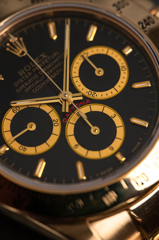 Rolex Daytona Zenith Movement 18K Yellow Gold Black Dial 16528