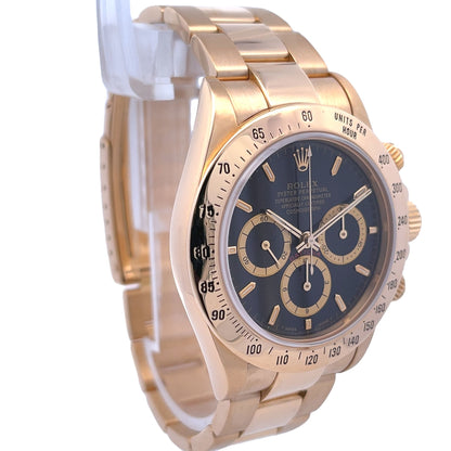 Rolex Daytona Zenith Movement 18K Yellow Gold Black Dial 16528