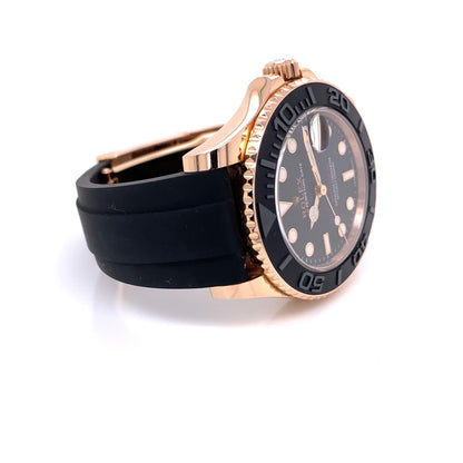 Rolex Yacht-Master 37mm Everose Black Dial Rubber Strap 268655 RAD046 -  Beverly Hills Watch Company