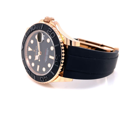 Rolex Yacht-Master 37mm Everose Black Dial Rubber Strap 268655 RAD046 -  Beverly Hills Watch Company