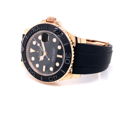 Rolex Yacht-Master 37mm Everose Black Dial Rubber Strap 268655 RAD046 -  Beverly Hills Watch Company