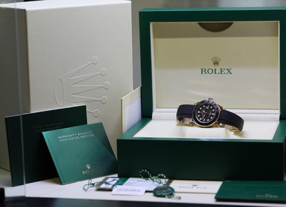 Rolex Yacht-Master 37mm Everose Black Dial Rubber Strap 268655 RAD046 -  Beverly Hills Watch Company