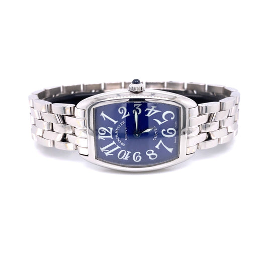 Franck Muller Curvex Lady Stainless Steel Silver Dial 1752QZ RC9N27 - Beverly Hills Watch Company
