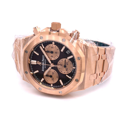 Audemars Piguet 41mm Rose Gold Chronograph Chocolate Dial 26239OR.OO.D821CR.01 RFK7MK - Beverly Hills Watch Company