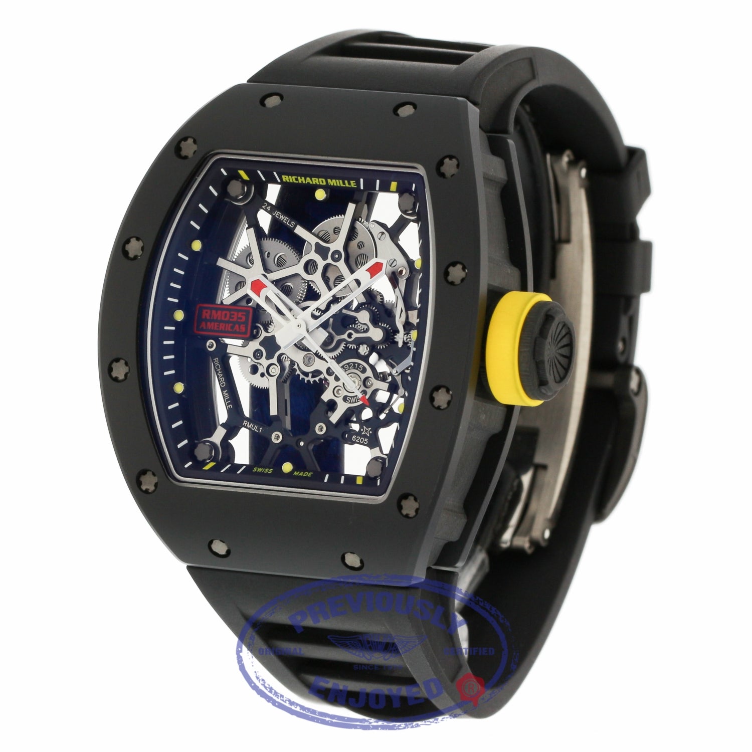 Richard Mille All Black Manual Wind Skeleton RM035 CA TZP Americas HCPPNP - Beverly Hills Watch