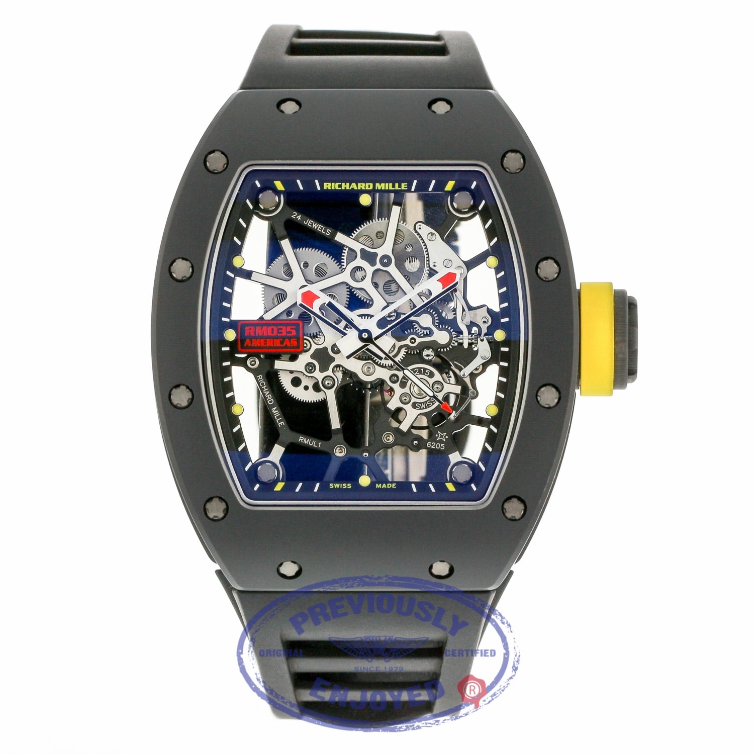 Richard Mille All Black Manual Wind Skeleton RM035 CA TZP Americas HCPPNP - Beverly Hills Watch