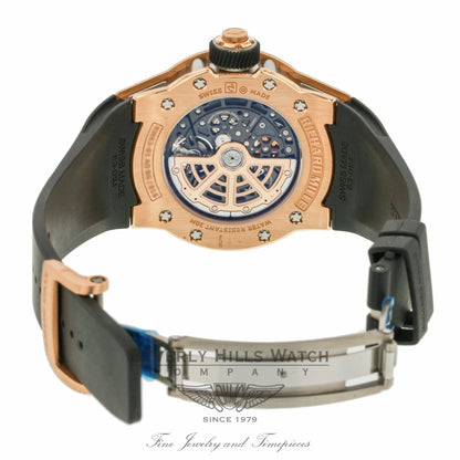 Richard Mille Dizzy Round Big-Date Rose Gold Rubber Strap Double Folding Clasp RM063-01AORG PZDP0K - Beverly Hills Watch