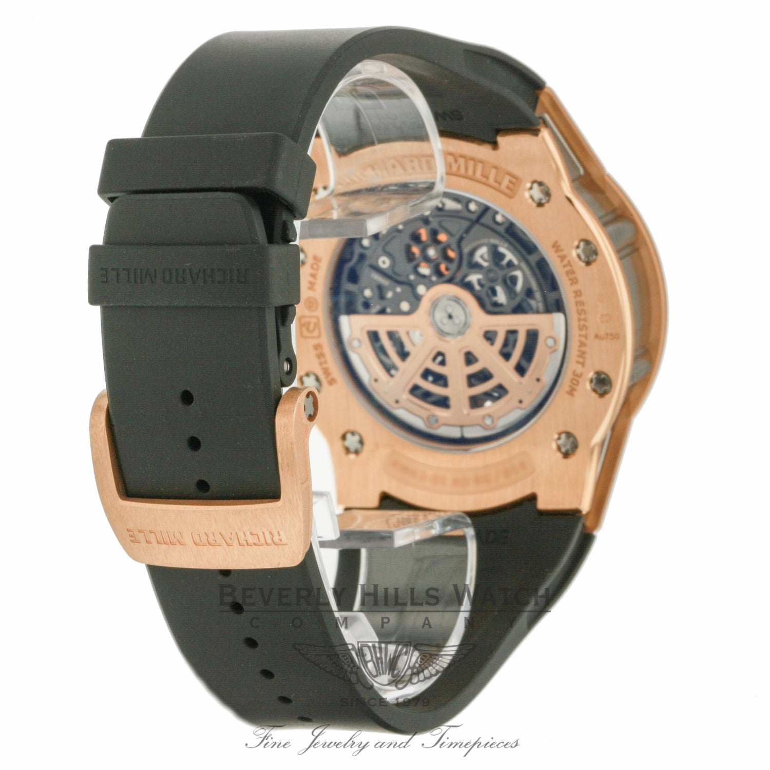 Richard Mille Dizzy Round Big-Date Rose Gold Rubber Strap Double Folding Clasp RM063-01AORG PZDP0K - Beverly Hills Watch