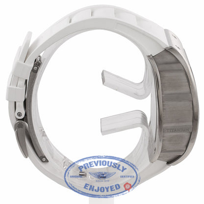 Richard Mille Felipe Massa Chronograph Flyback Yas Marina 18K White Gold Skeleton Dial White Rubber Strap RM-011 - Beverly Hills Watch Store