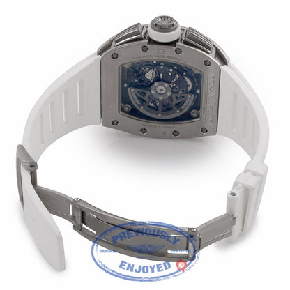 Richard Mille Felipe Massa Chronograph Flyback Yas Marina 18K White Gold Skeleton Dial White Rubber Strap RM-011 - Beverly Hills Watch Store