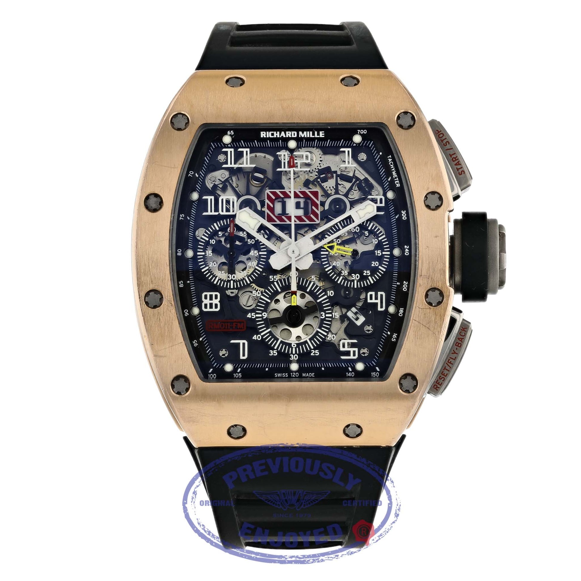 Richard Mille Felipe Massa Rose Gold Titanium Chronograph Annual Calendar Black Rubber Strap RM11 AO RG UFT14C  - Beverly Hills Watch Company