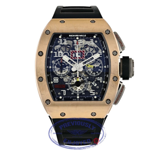 Richard Mille Felipe Massa Rose Gold Titanium Chronograph Annual Calendar Black Rubber Strap RM11 AO RG UFT14C  - Beverly Hills Watch Company
