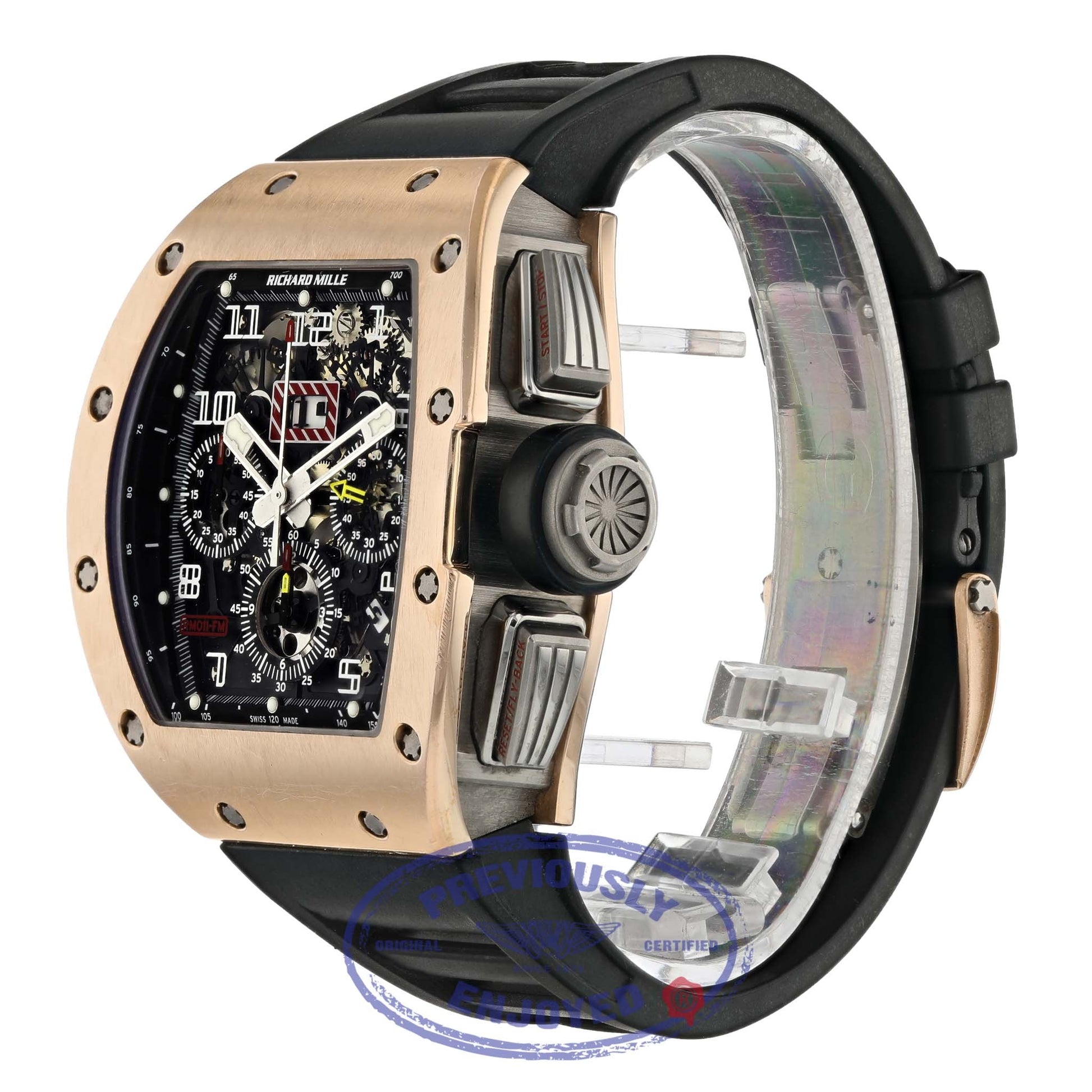 Richard Mille Felipe Massa Rose Gold Titanium Chronograph Annual Calendar Black Rubber Strap RM11 AO RG UFT14C  - Beverly Hills Watch Company