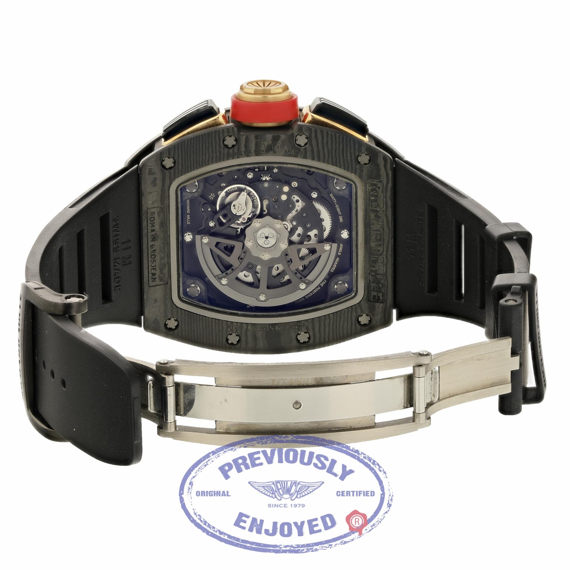 Richard Mille RM011 Rose Gold Trim Carbon Fiber Case NTPT RM011 AOCA NYPT LOTUS F1 TEAM 5P1FTZ - Beverly Hills Watch Company Watch Store