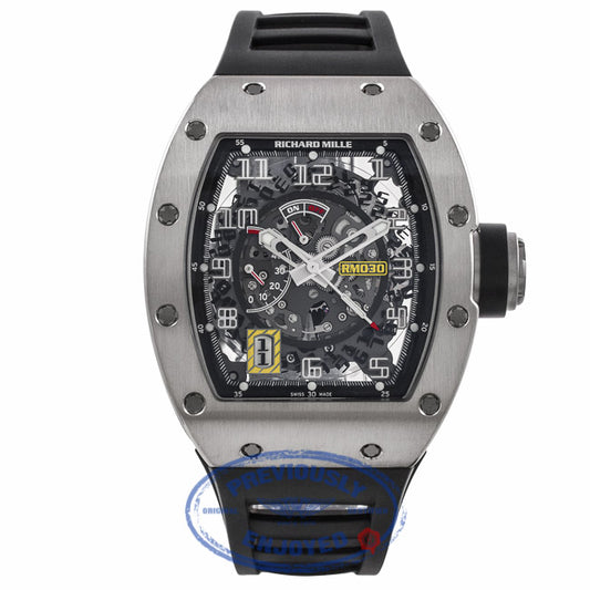 Richard Mille RM030 18k White Gold Titanium Detachable Rotor Black Rubber Strap RM030 AN WG 0Q7VJE - Beverly Hills Watch Company Watch Store