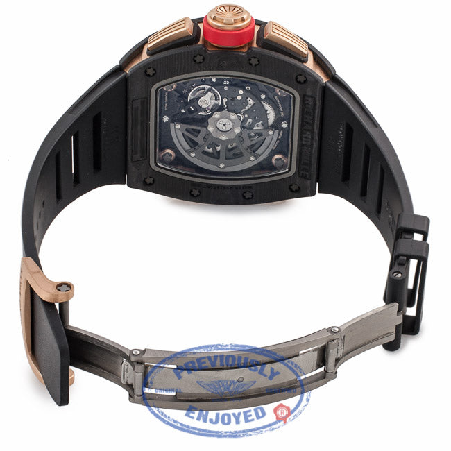 Richard Mille RM011 Rose Gold Carbon Fiber NTPT Limited Edition of 3 Black Rubber Strap RM011 AO RG CA NTPT Lotus F1 XM1472 - Beverly Hills Watch Company Watch Store