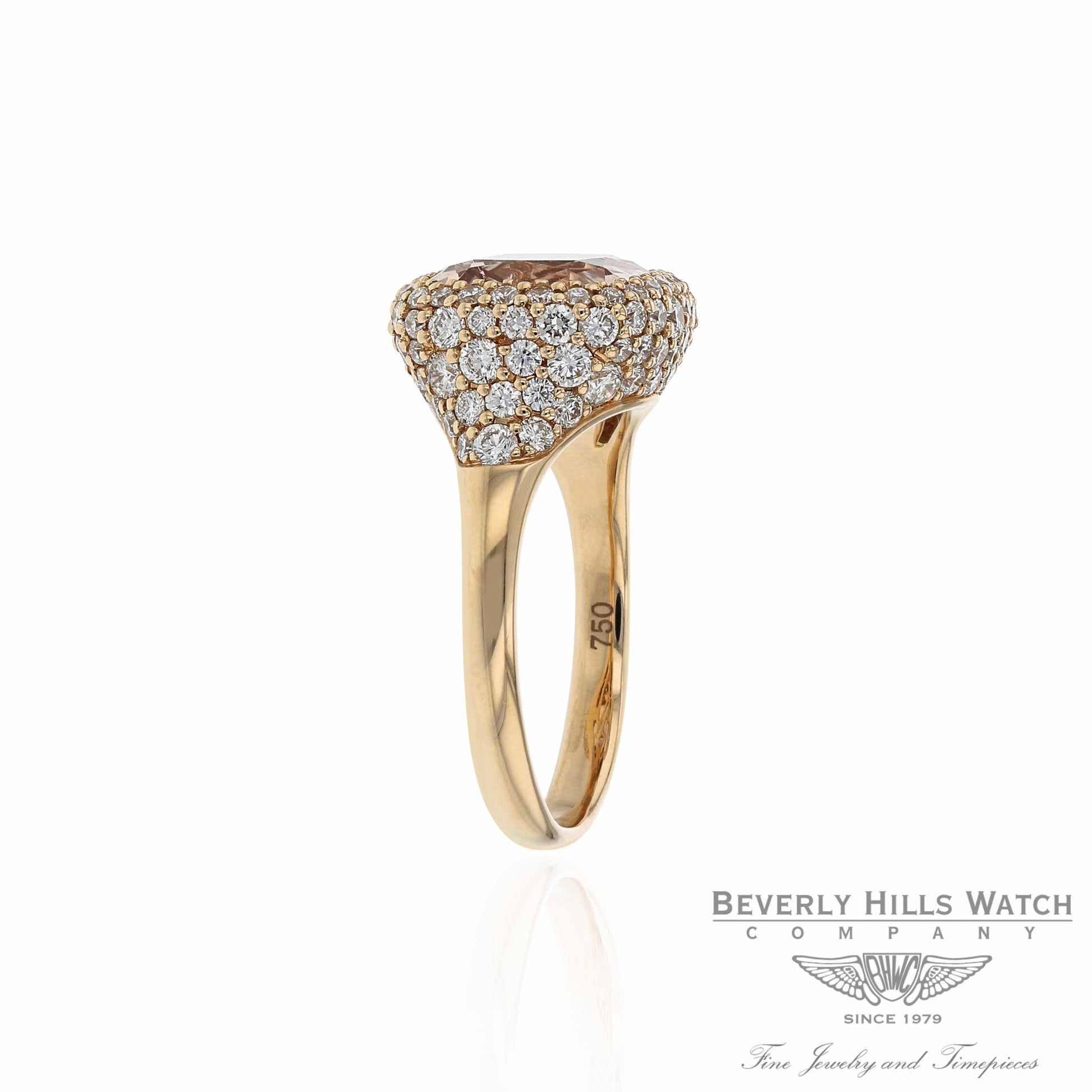 Naira & C Cushion Cut Morganite Rose Gold Ring ZJL7VJ - Beverly Hills Watch and Jewelry Company