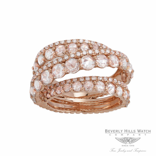 Designs by Naira 18k Rose Gold White diamond  Rose Cut Diamonds Ring 2BGP11942DD W48ET5 - Beverly Hills Jewelry Store