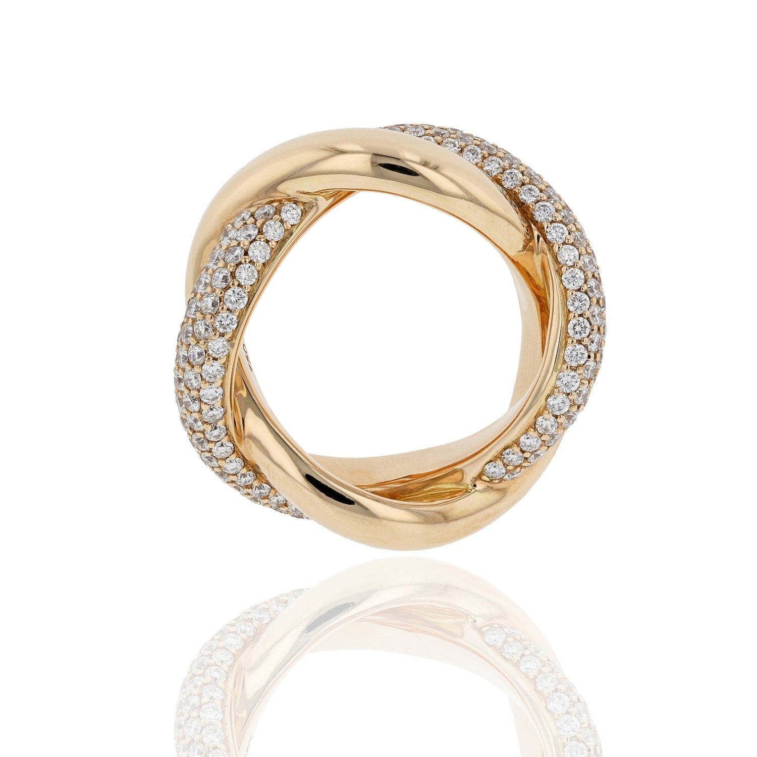 Naira & C Diamond Twisted Rose Gold Ring UYHJ6D - Beverly Hills Watch Company