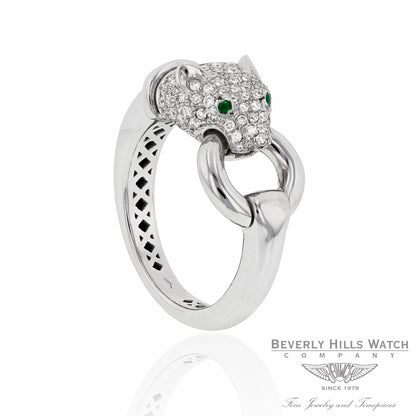 Naira & C 18K White Gold Diamond Panther Head CCMI0281/13/ring-W ZX0NVT - Beverly Hills Jewelry Store