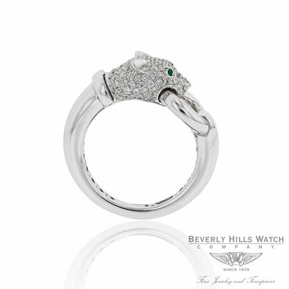 Naira & C 18K White Gold Diamond Panther Head CCMI0281/13/ring-W ZX0NVT - Beverly Hills Jewelry Store