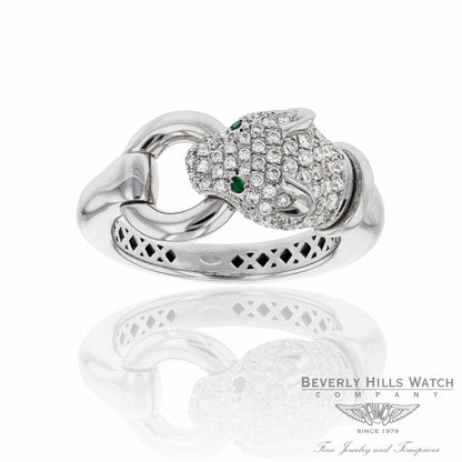 Naira & C 18K White Gold Diamond Panther Head CCMI0281/13/ring-W ZX0NVT - Beverly Hills Jewelry Store