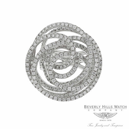 18k White Gold White Diamonds Round Geometric Design Ring Size 6 LYLLWR - Beverly Hills Watch