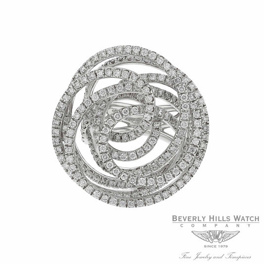 18k White Gold White Diamonds Round Geometric Design Ring Size 6 LYLLWR - Beverly Hills Watch