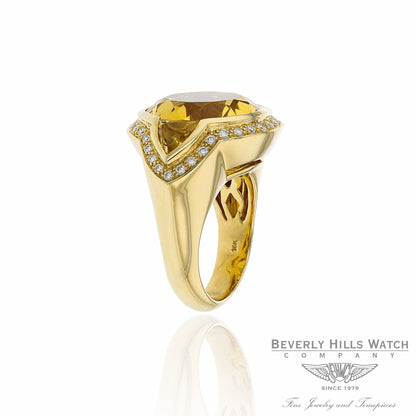 Cats Eye Diamond Citrine Ring Naira & C AMKE2A - Beverly Hills Watch