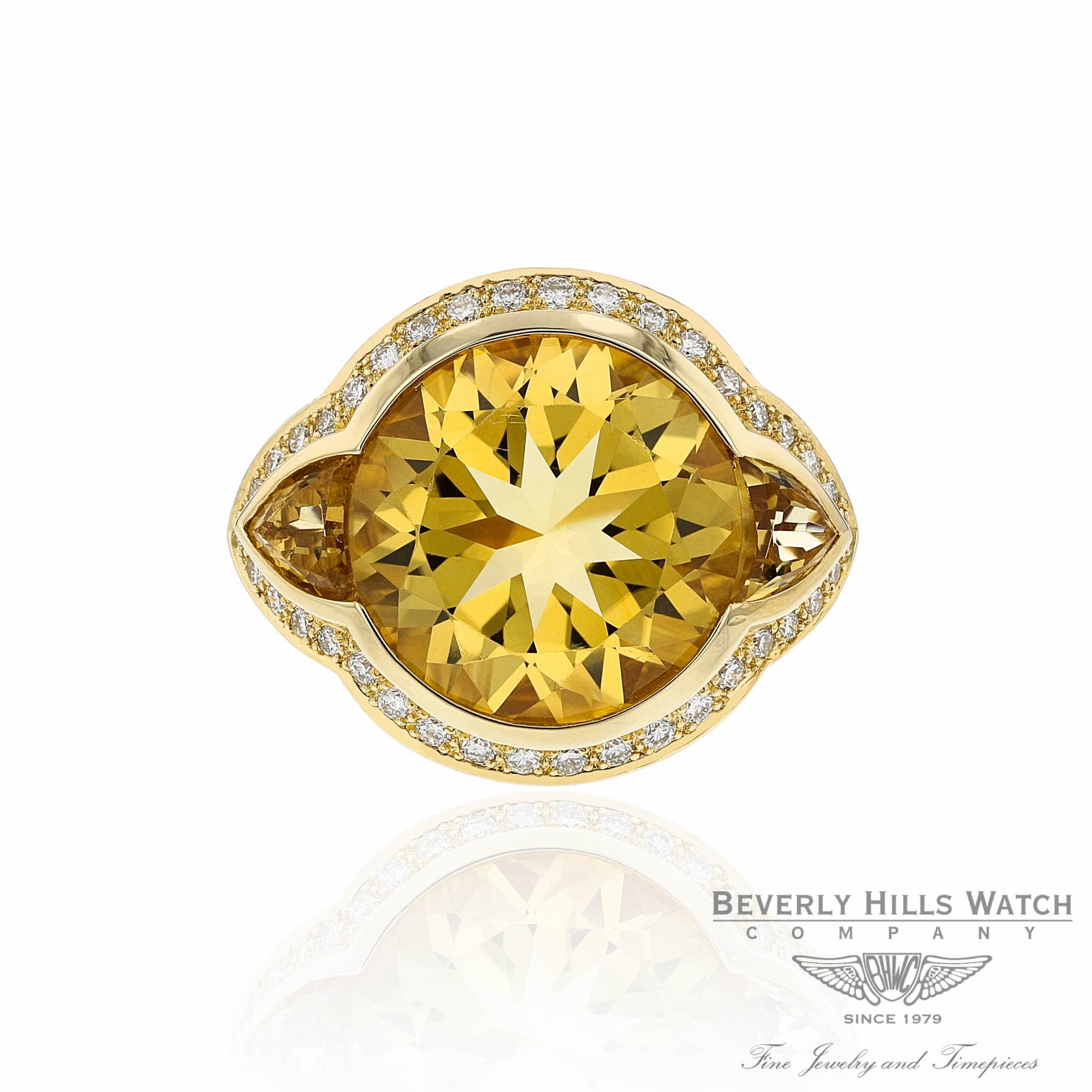 Cats Eye Diamond Citrine Ring Naira & C AMKE2A - Beverly Hills Watch