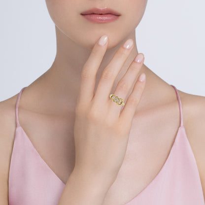 Naira & C 18K Yellow Gold Diamond Panther Ring CCMI0281/13/ring-Y P1F6CY - Beverly Hills Jewelry Store