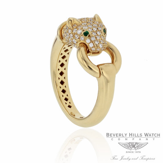Naira & C 18K Yellow Gold Diamond Panther Ring CCMI0281/13/ring-Y P1F6CY - Beverly Hills Jewelry Store