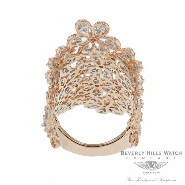 Designs by Naira 18k Rose Gold Daisy Lacy Diamonds Ring D367R 4K9HA7 - Beverly Hills Jewelry Company
