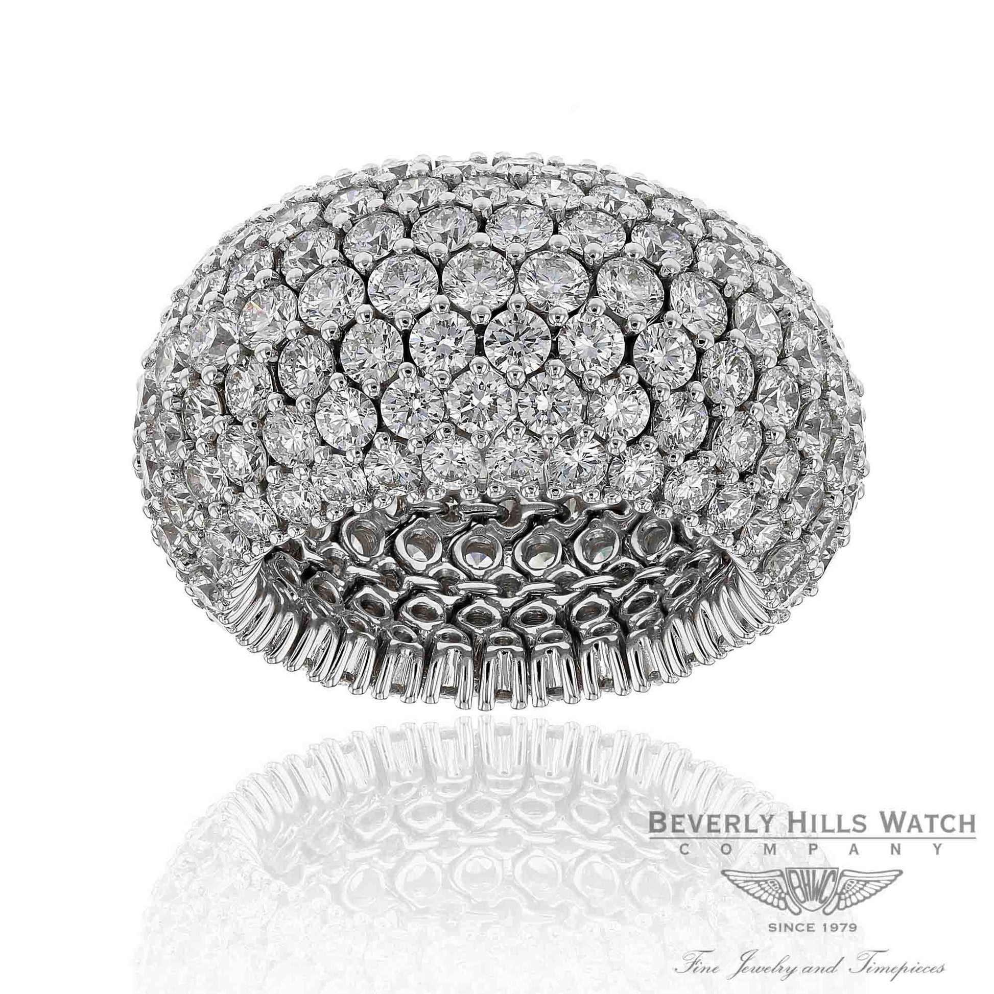 Diamond Ring Wide 6 Row Wide Flexible Band WFE4Y9 - Beverly Hills Watch