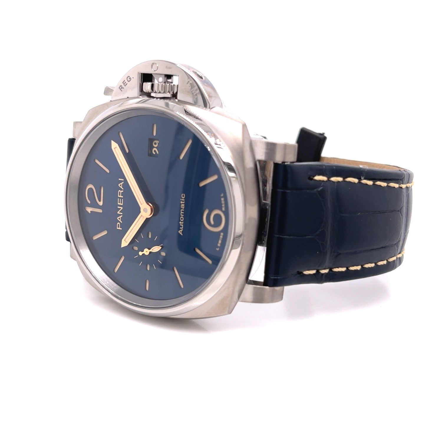 Panerai Luminor Due 42mm Titanium Blue Dial PAM00927 - Beverly Hills Watch Company
