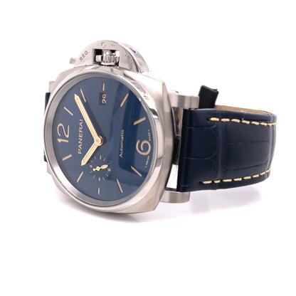 Panerai Luminor Due 42mm Titanium Blue Dial PAM00927 - Beverly Hills Watch Company