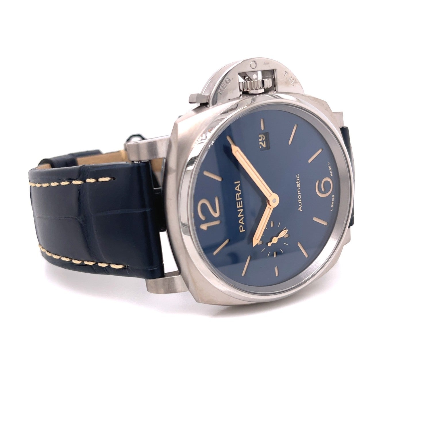 Panerai Luminor Due 42mm Titanium Blue Dial PAM00927 - Beverly Hills Watch Company