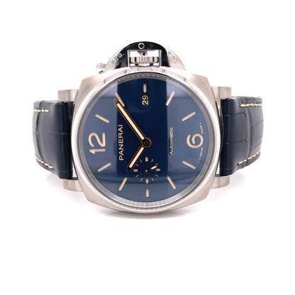 Panerai Luminor Due 42mm Titanium Blue Dial PAM00927 - Beverly Hills Watch Company