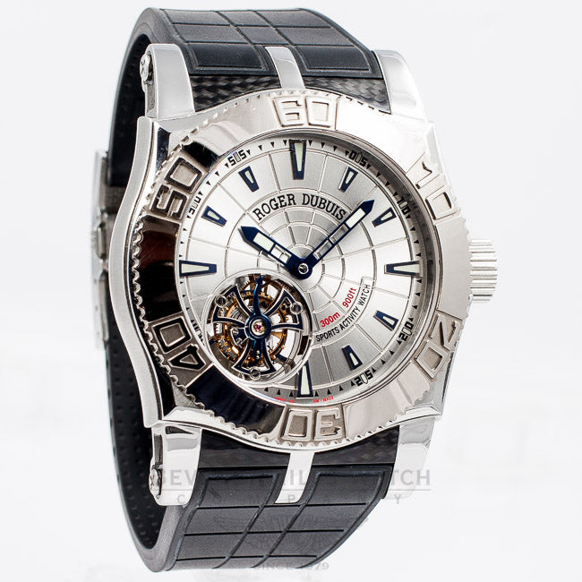 Roger Dubuis Easy Diver Stainless Steel Tourbillon Manual Wind Rubber Strap Deployment Buckle Watch SE48029-03-53-8013 Beverly Hills Watch Company Watch Store