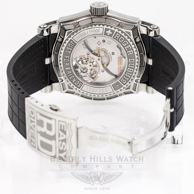 Roger Dubuis Easy Diver Stainless Steel Tourbillon Manual Wind Rubber Strap Deployment Buckle Watch SE48029-03-53-8013 Beverly Hills Watch Company Watch Store