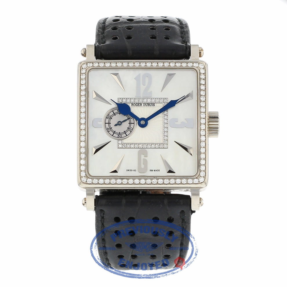 Roger Dubuis Golden Square 34mm 18k White Gold Diamond Bezel GS34 ...