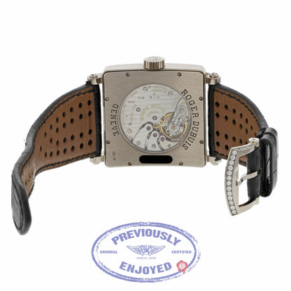 Roger Dubuis Golden Square 34mm 18k White Gold Diamond Bezel GS34 WZ8318 - Beverly Hills Watch
