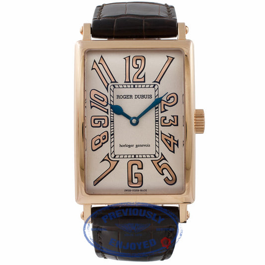 Roger Dubuis Much More Rose Gold Cream Dial Brown Alligator Strap M345751.62/17 HEPW63 - Beverly Hills Watch Store