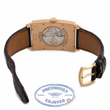 Roger Dubuis Much More Rose Gold Cream Dial Brown Alligator Strap M345751.62/17 HEPW63 - Beverly Hills Watch Store