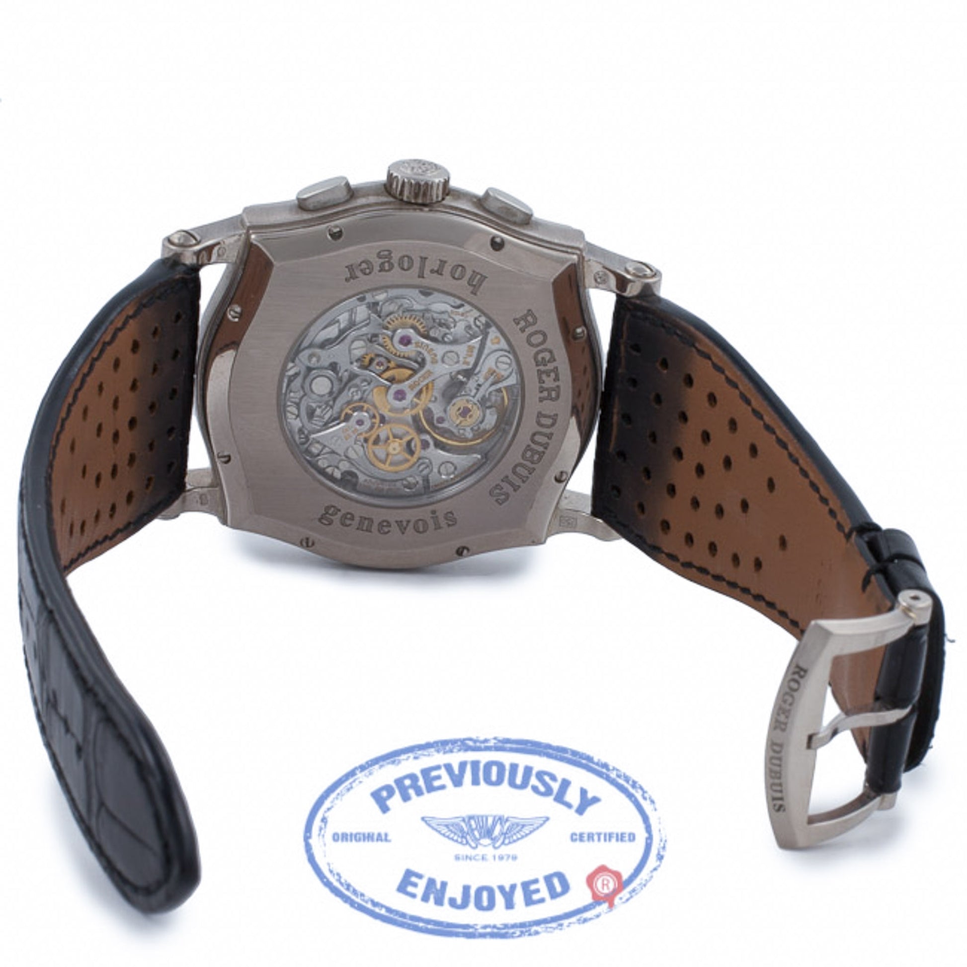 Roger Dubuis Sympathie 18K White Gold Case Manual Wind Chronograph 46MM S46560 BQVVPX - Beverly Hills Watch Company Watch Store